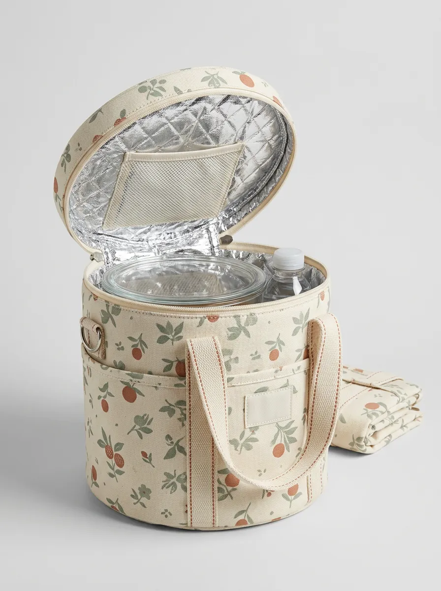 Picnic Lover Orange Fruit Pattern Printed Insulated Bag