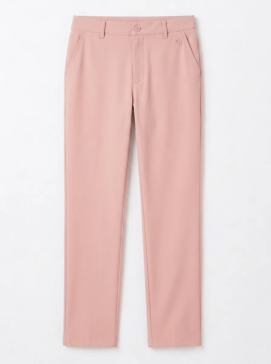 Women's Classic Comfort Leaf Logo Printed Mid Rise Straight Leg Pants