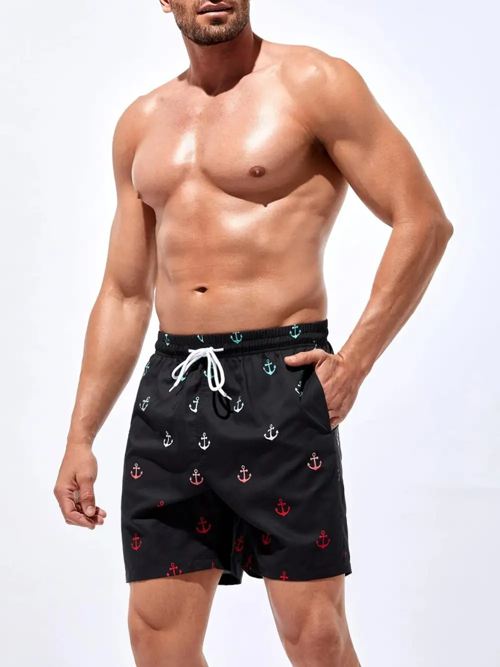 Men's Stylish Anchor Swim Trunks