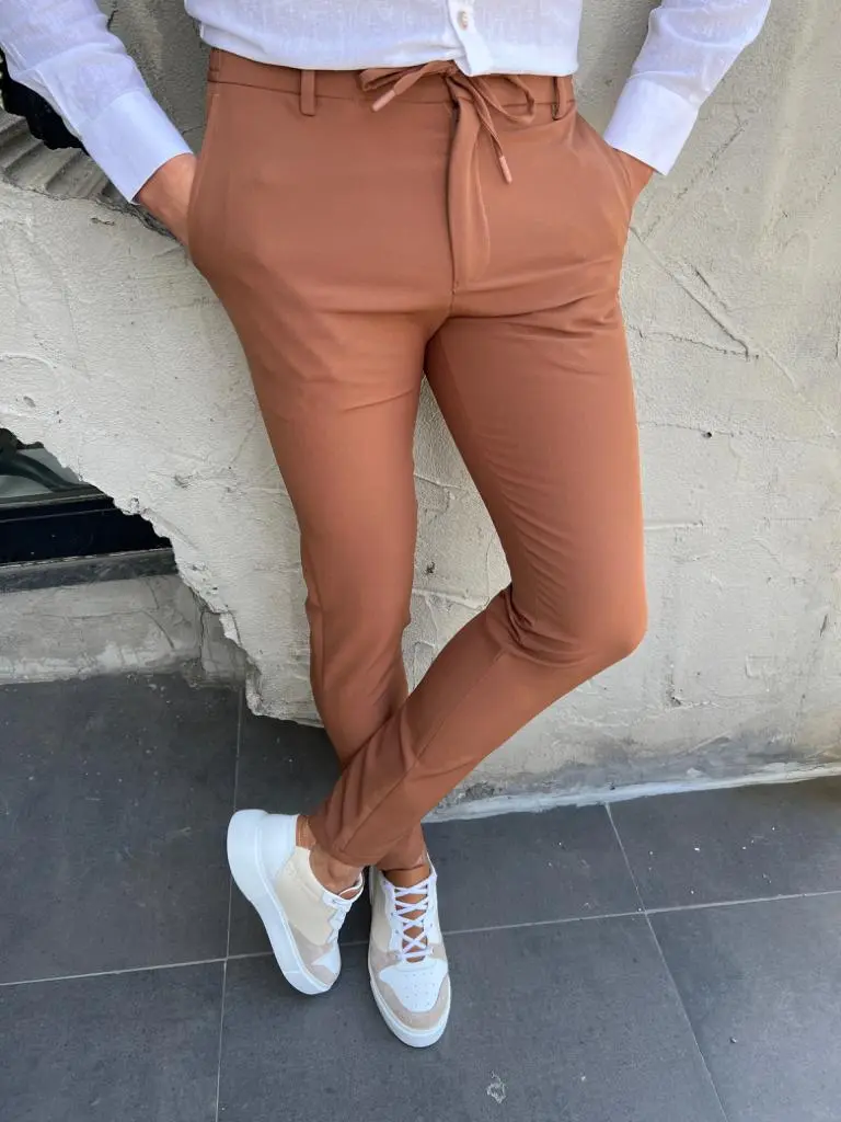 Refined Rope Detail Slim Fit Tailored Trousers