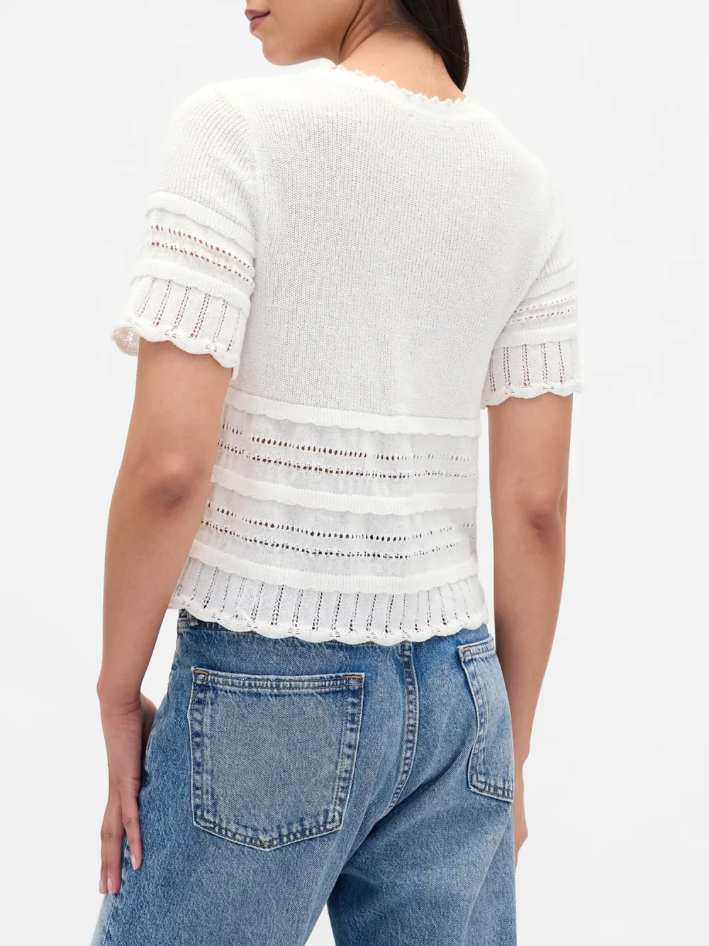 Ribbed Mouth Hollow Sweater