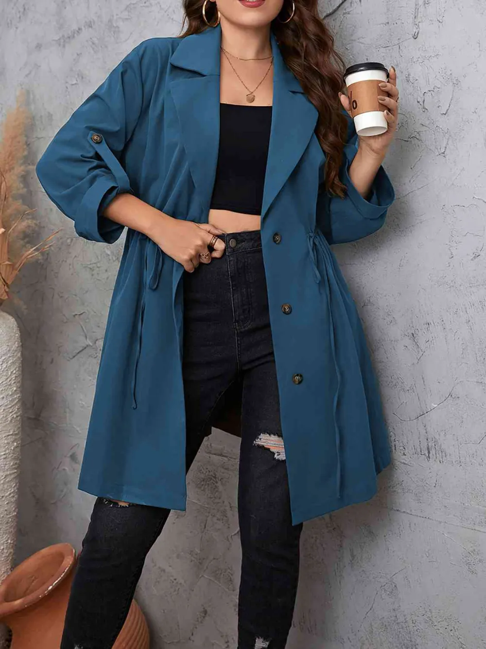 Nina'S Plus Size Lapel Collar