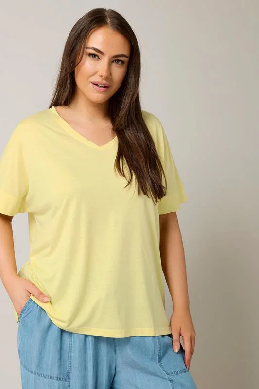 Yellow Short Sleeve Modal Rich T-Shirt detail 1