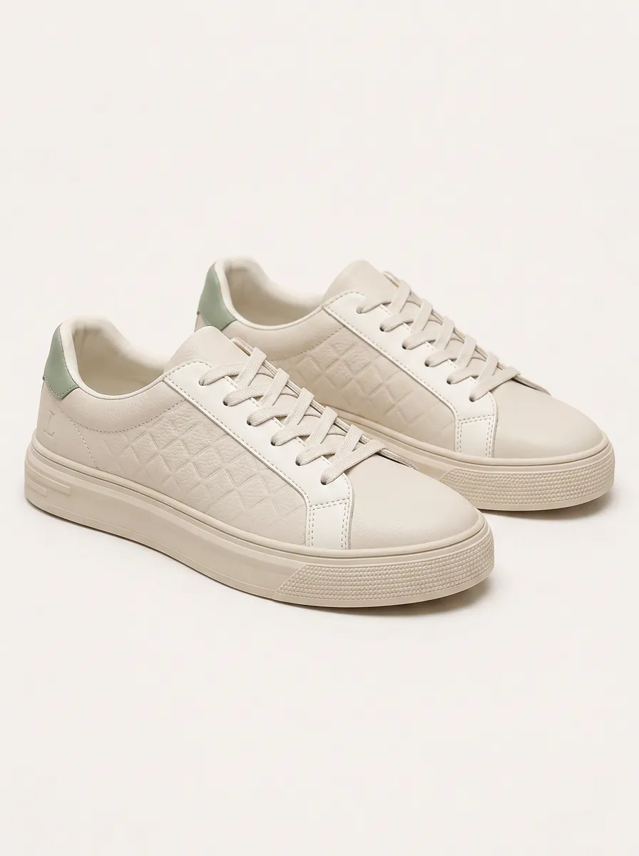 Men's Minimalist Geometric Embossed Printed Sneakers