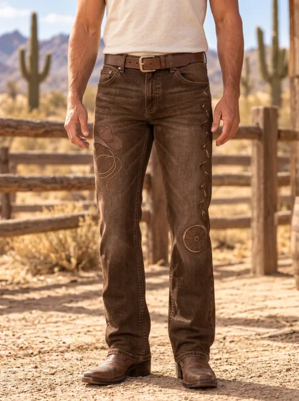Men's Classic Western Cowboy Lasso Jeans