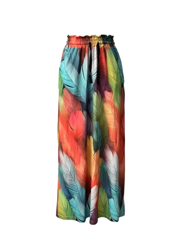 Refined Printed Wide Leg Pants