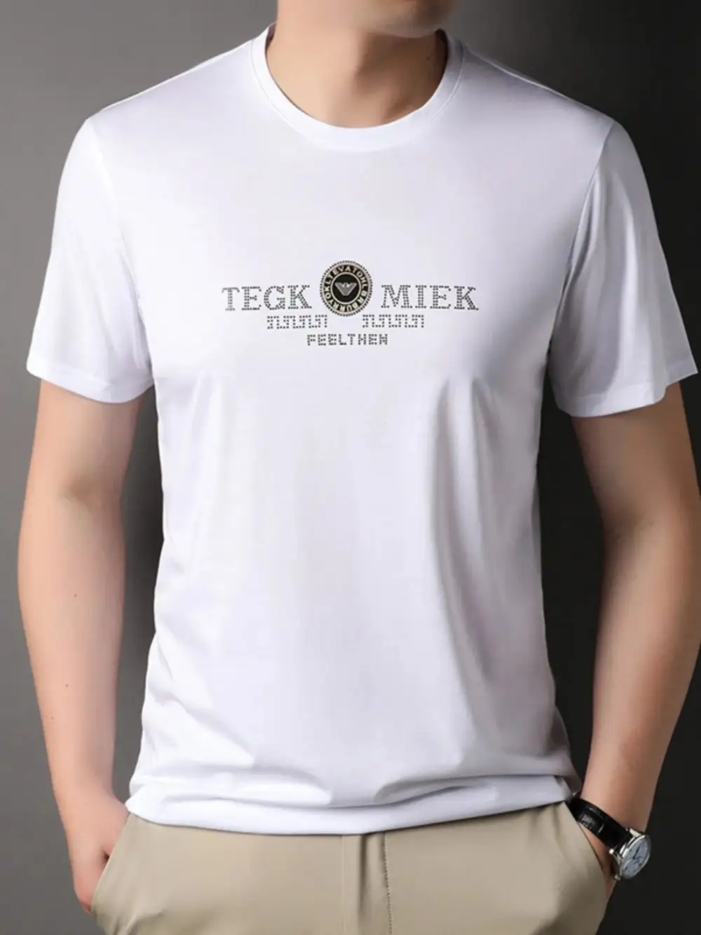 Ribbed Crew Neck Short Sleeve Tee