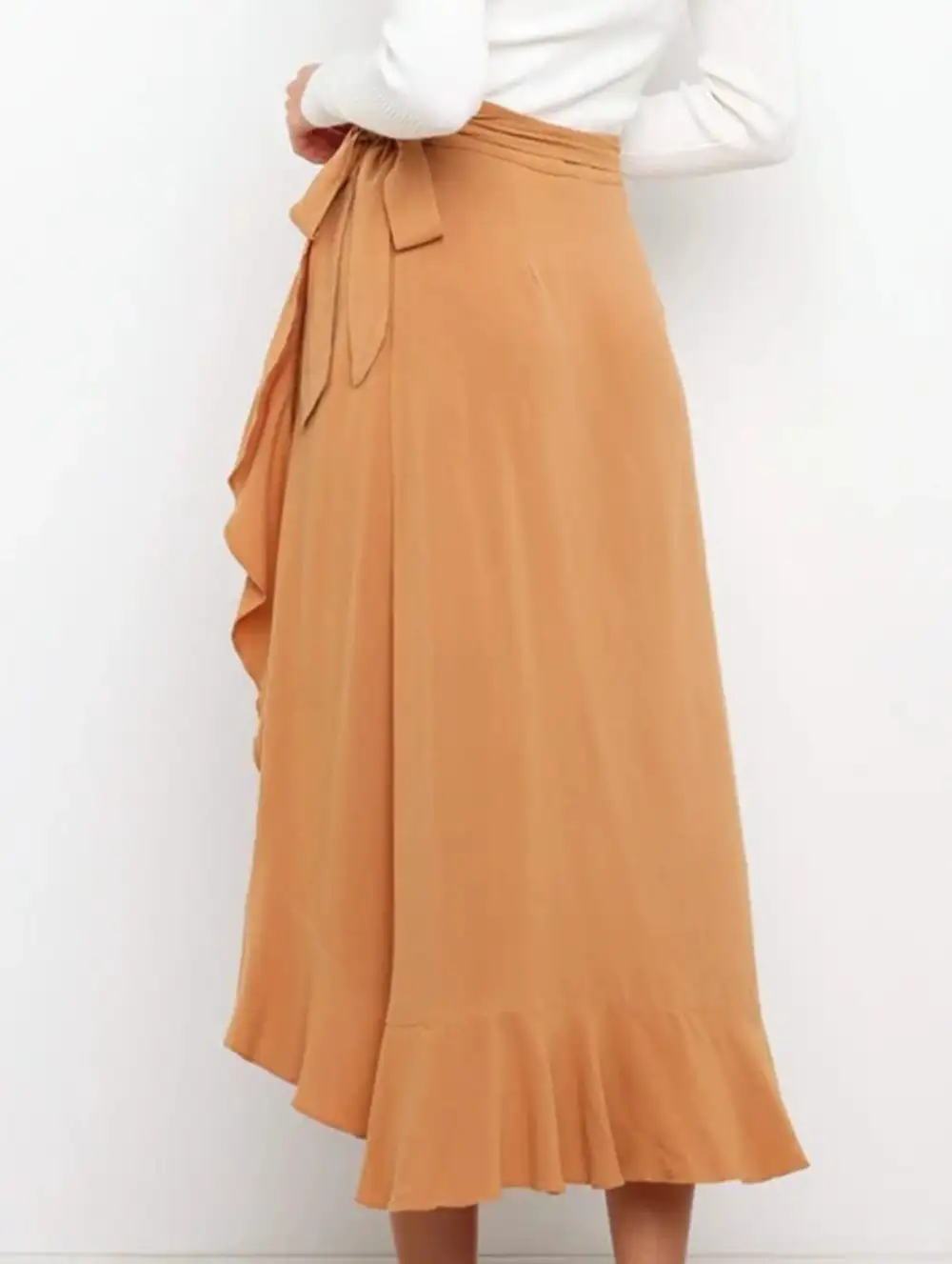 Tie Waist Irregular Skirt