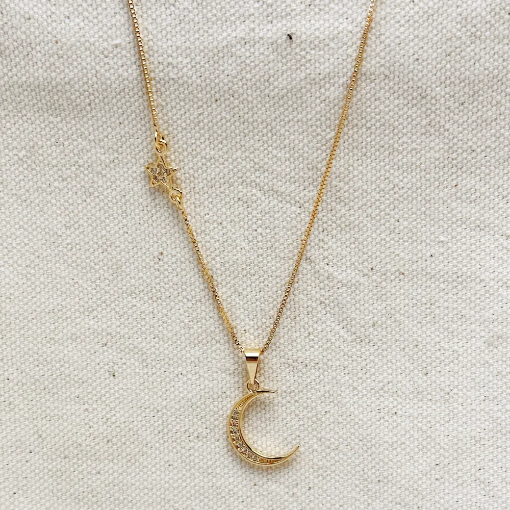 Celestial Moon Star Necklace