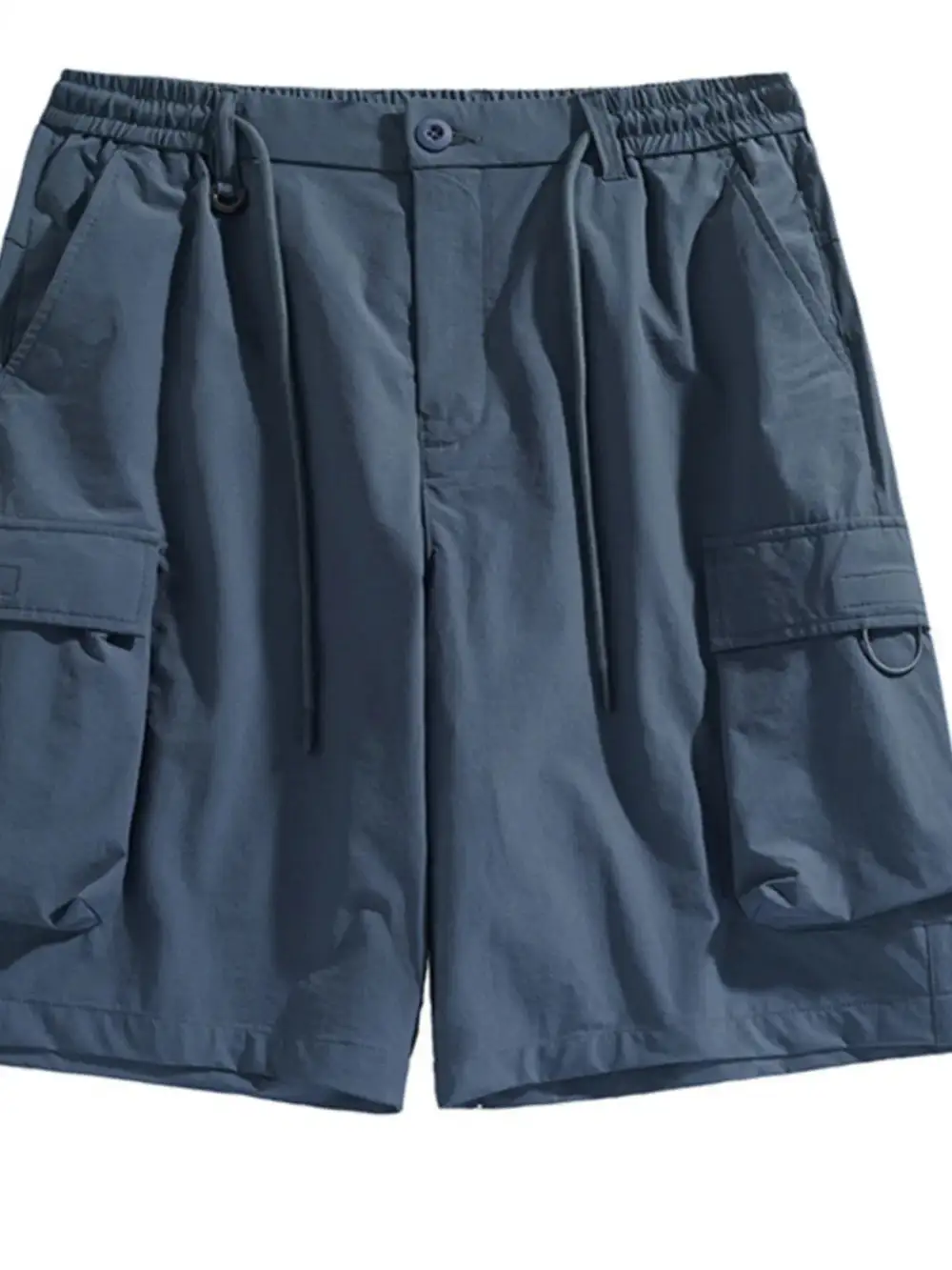 Drawstring Pocket Detail Cargo Washed Casual Shorts