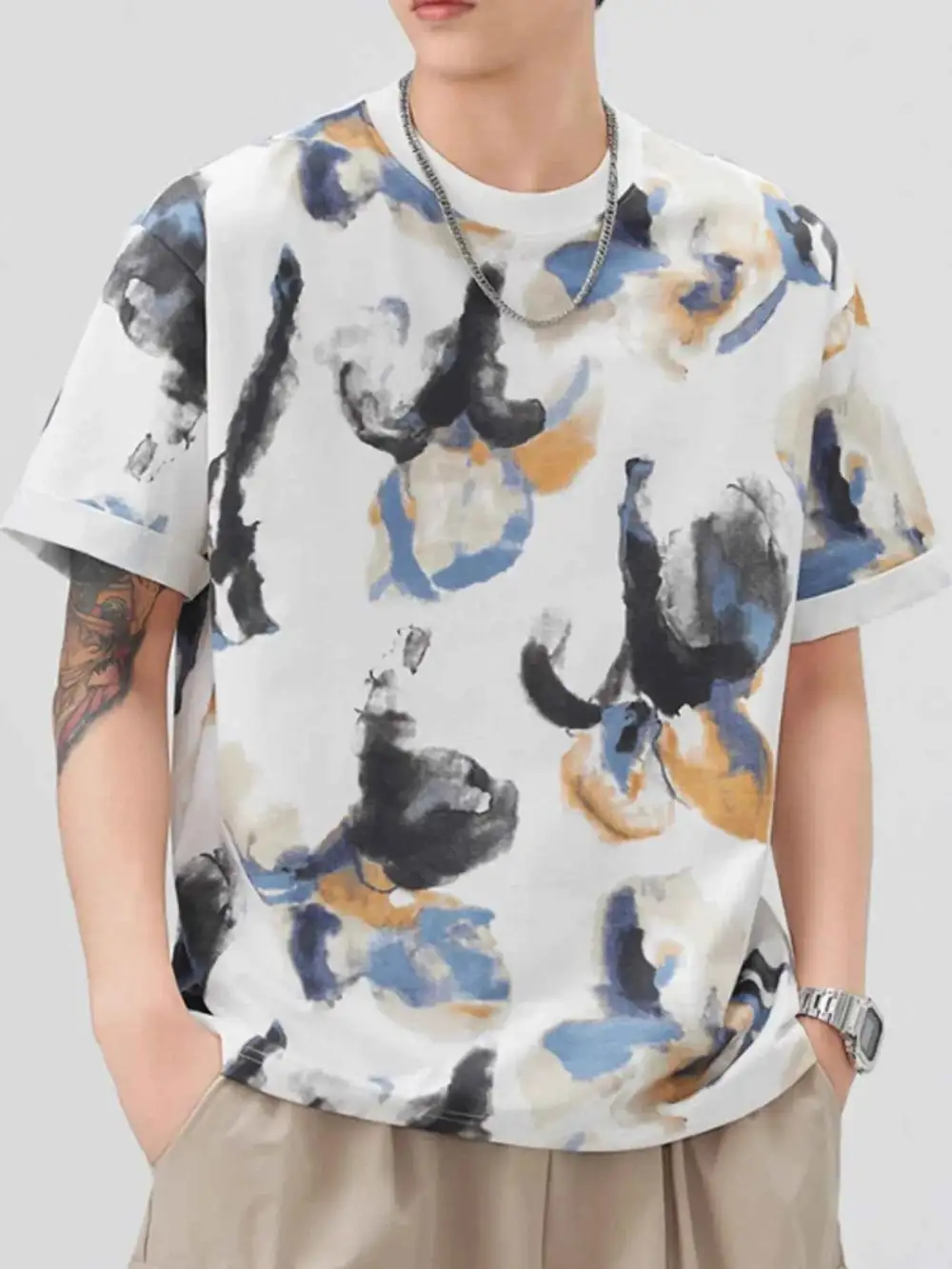 Everyday Contrast Round Neck Short Sleeve T-Shirt