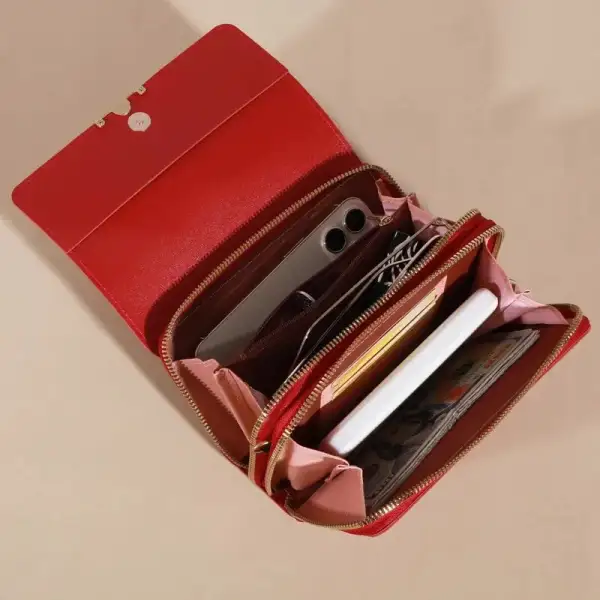 Modern Korean: Large-Capacity Halter Shoulder Bag with Card Pouch