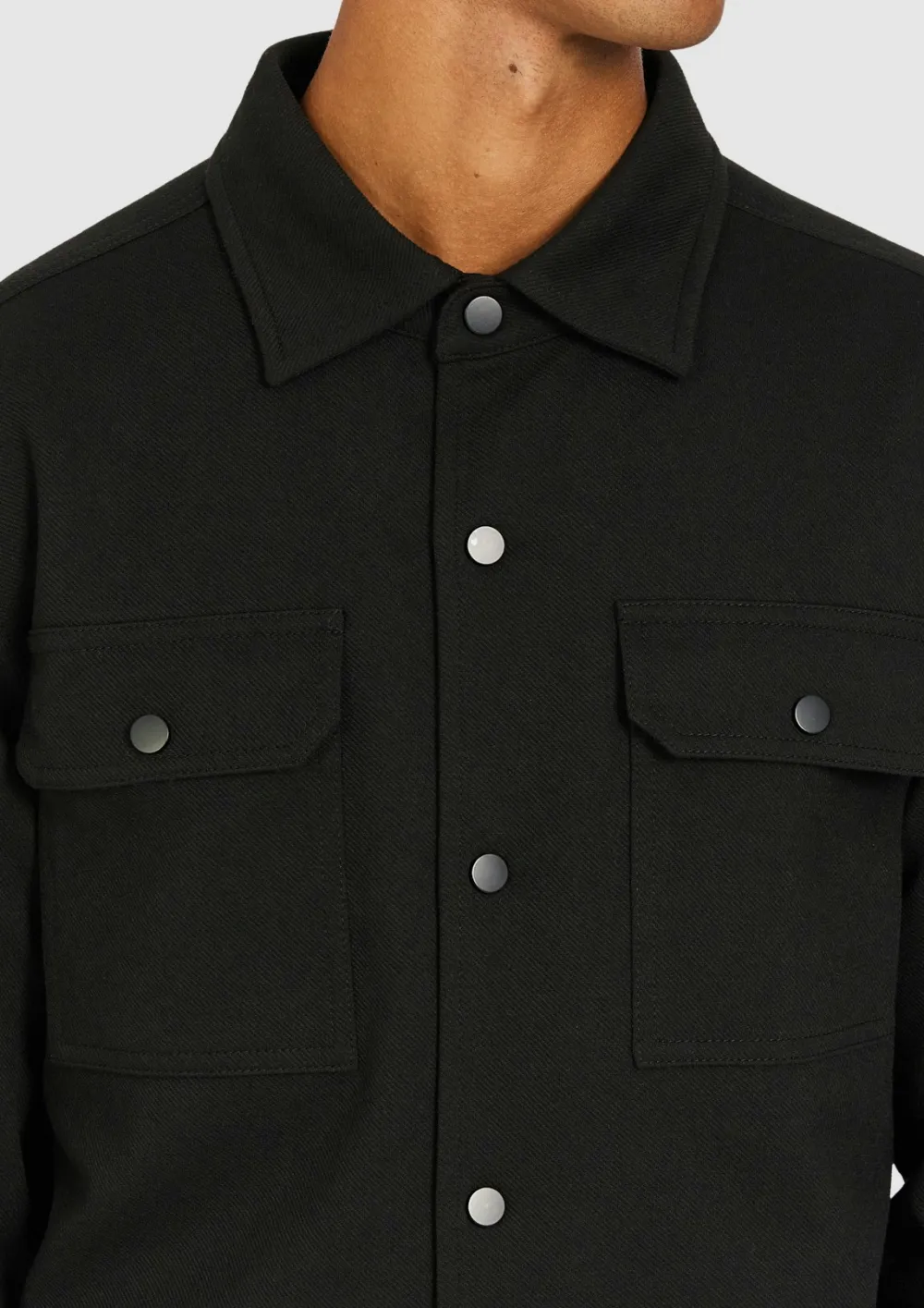 Black Basic Daily Double-Breasted Jacket