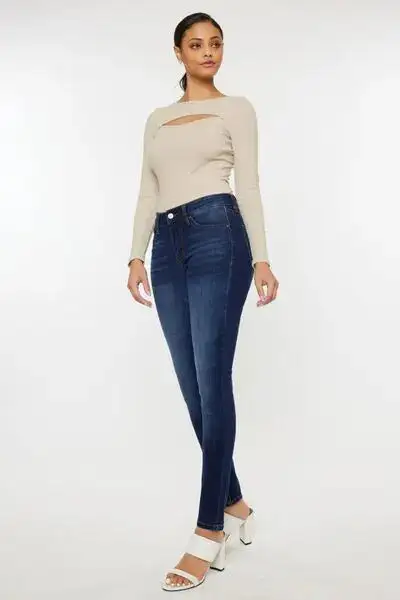 Mid Rise Gradient Skinny Denim Jeans