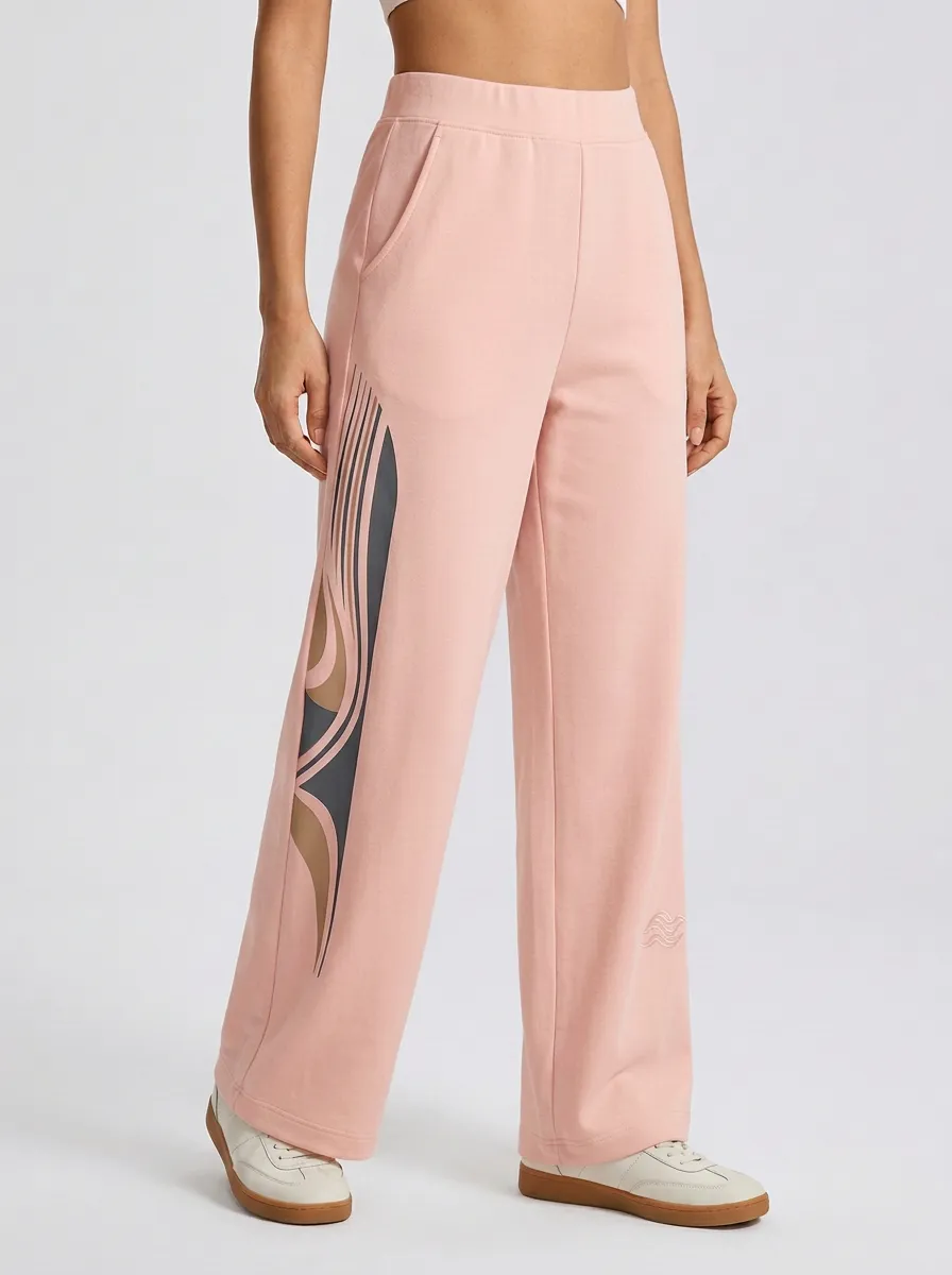 Women's Off-White Graphic Print Wide-Leg Sweatpants