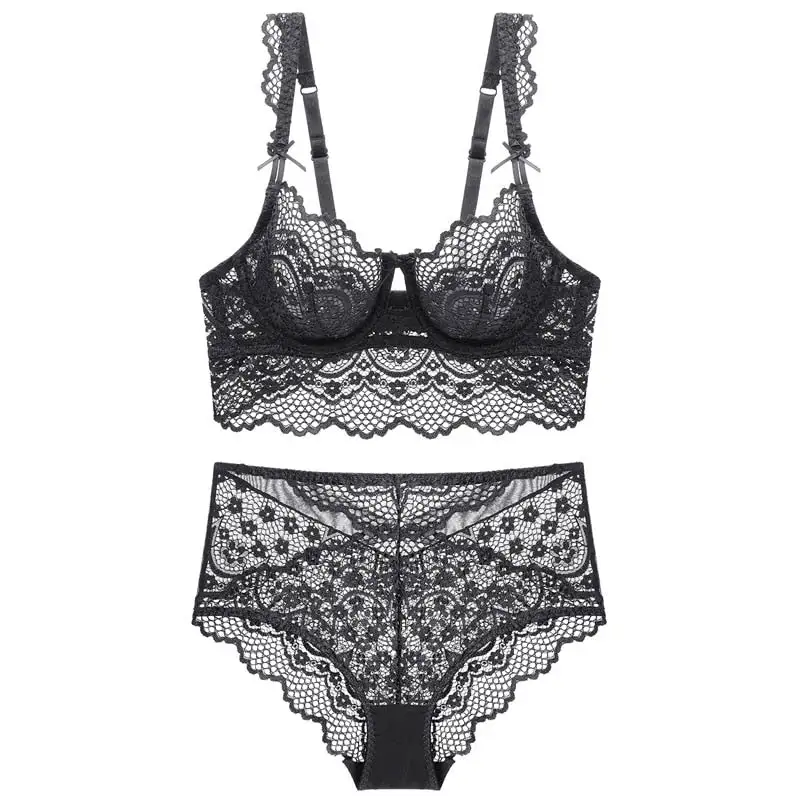 Ruffle Lace High-Waist Lingerie Set