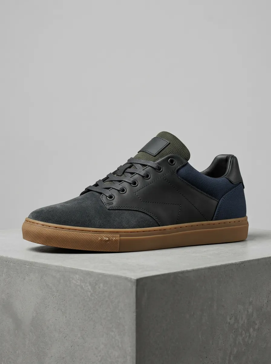 Rugged Gum Sole Suede Look Street Look Men's Casual Sneakers