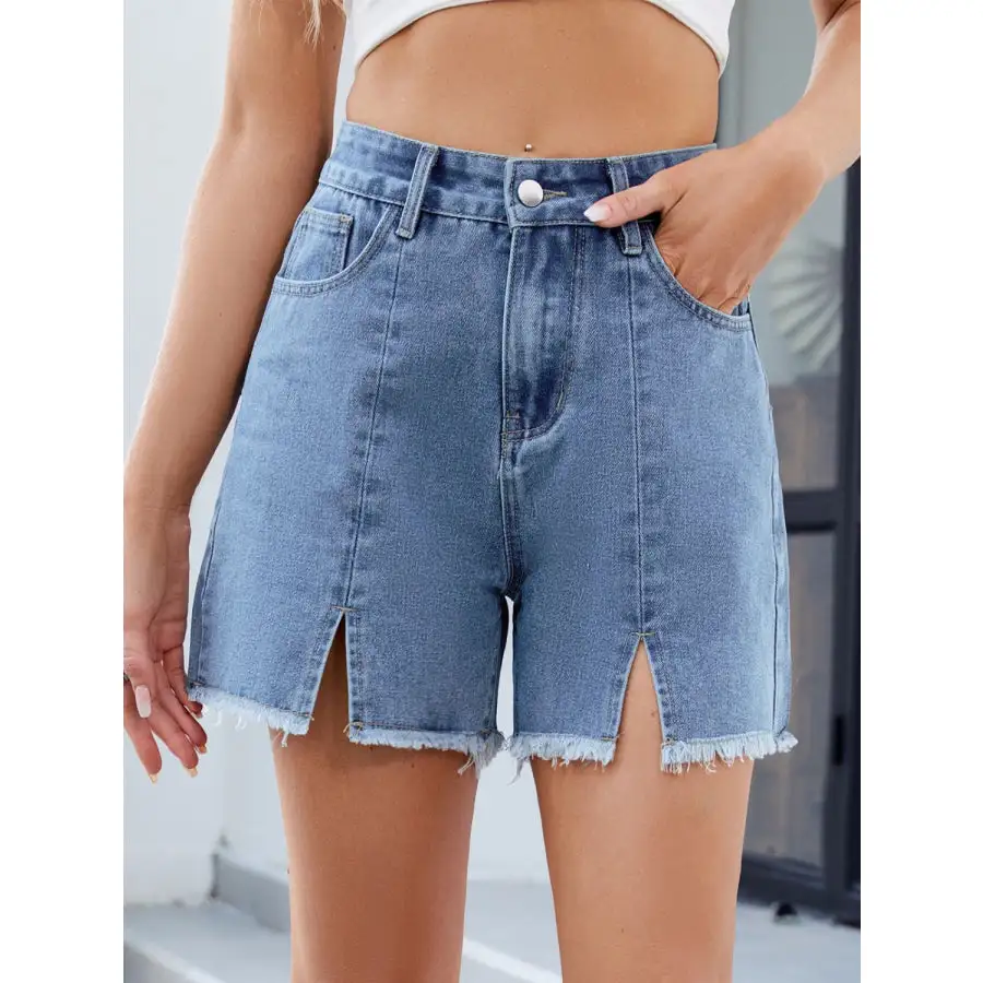 Raw Hem Denim Shorts