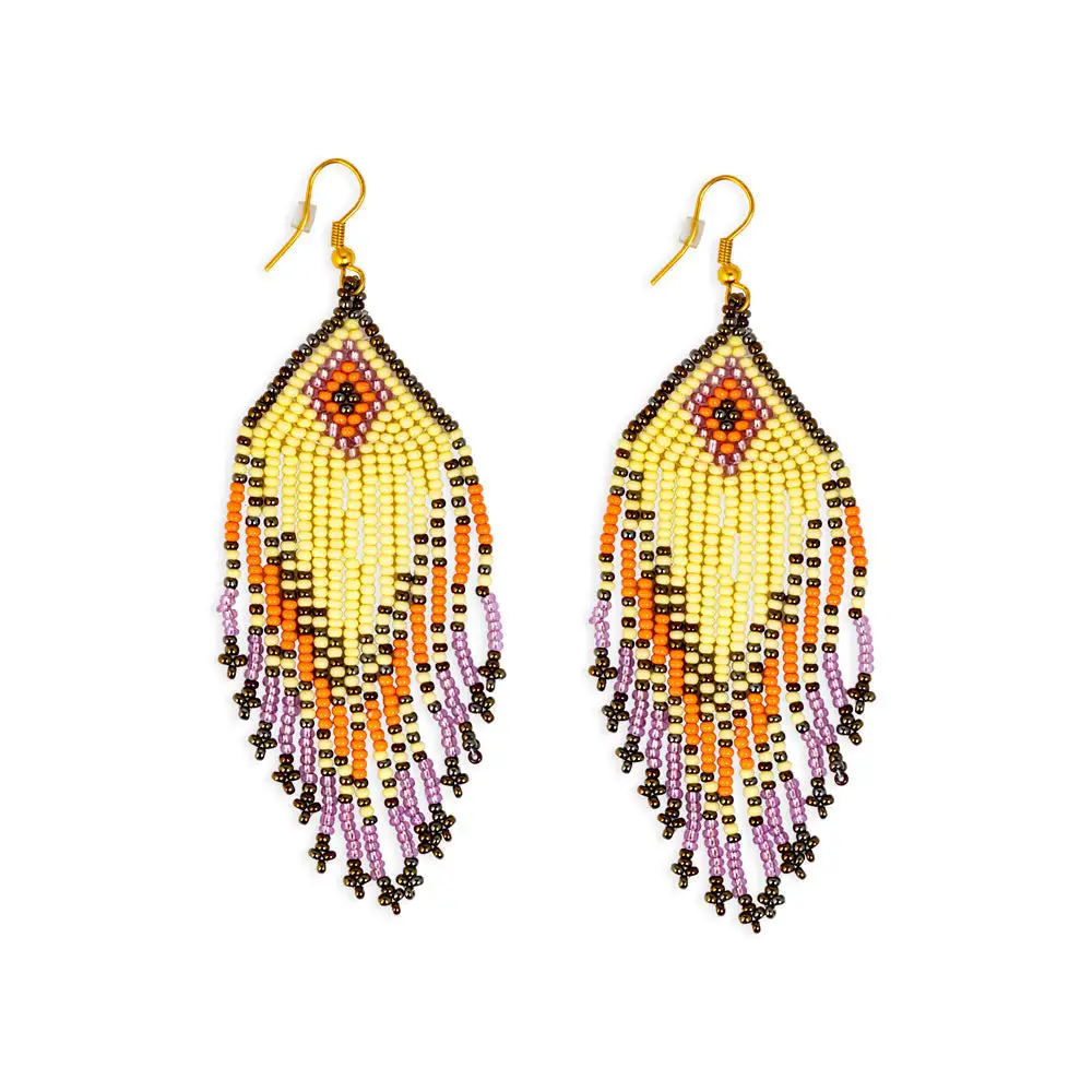 Distinctive Layered Celestial Sunburst Beaded Earrings