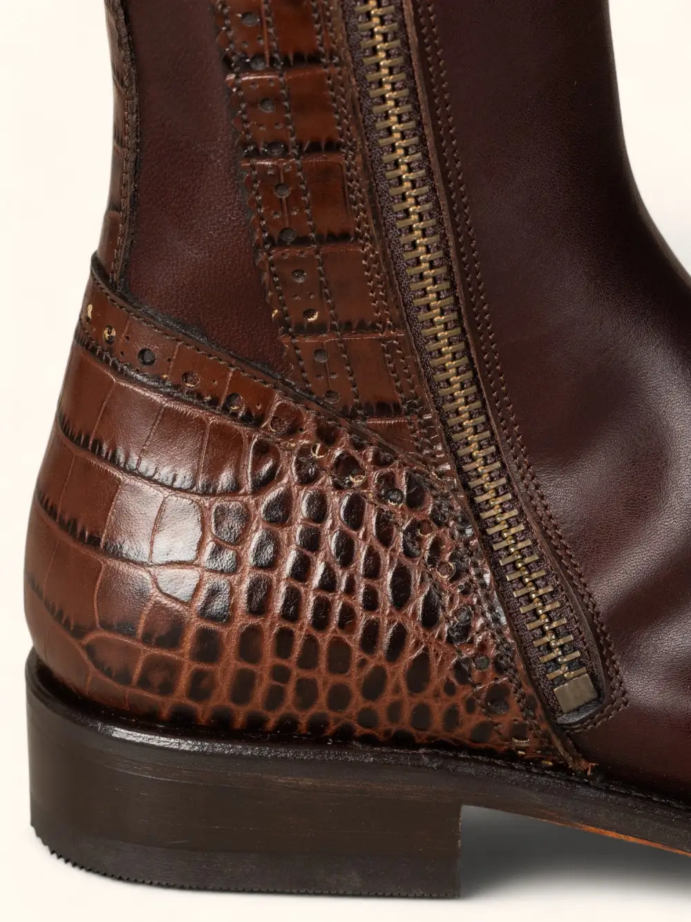 Understated Modern Mock Croc Tall Riding Boots