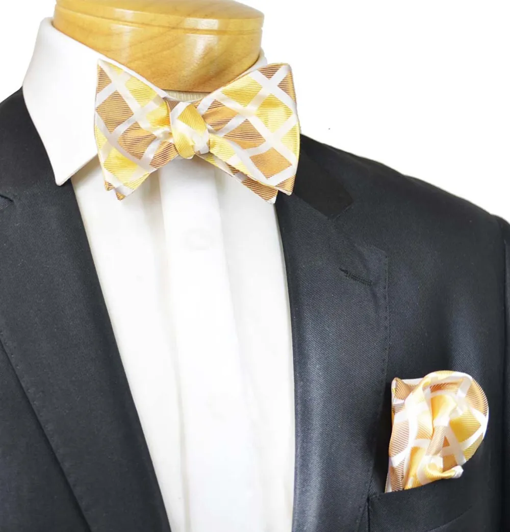 Timeless Checkered Silk Bow Tie Set