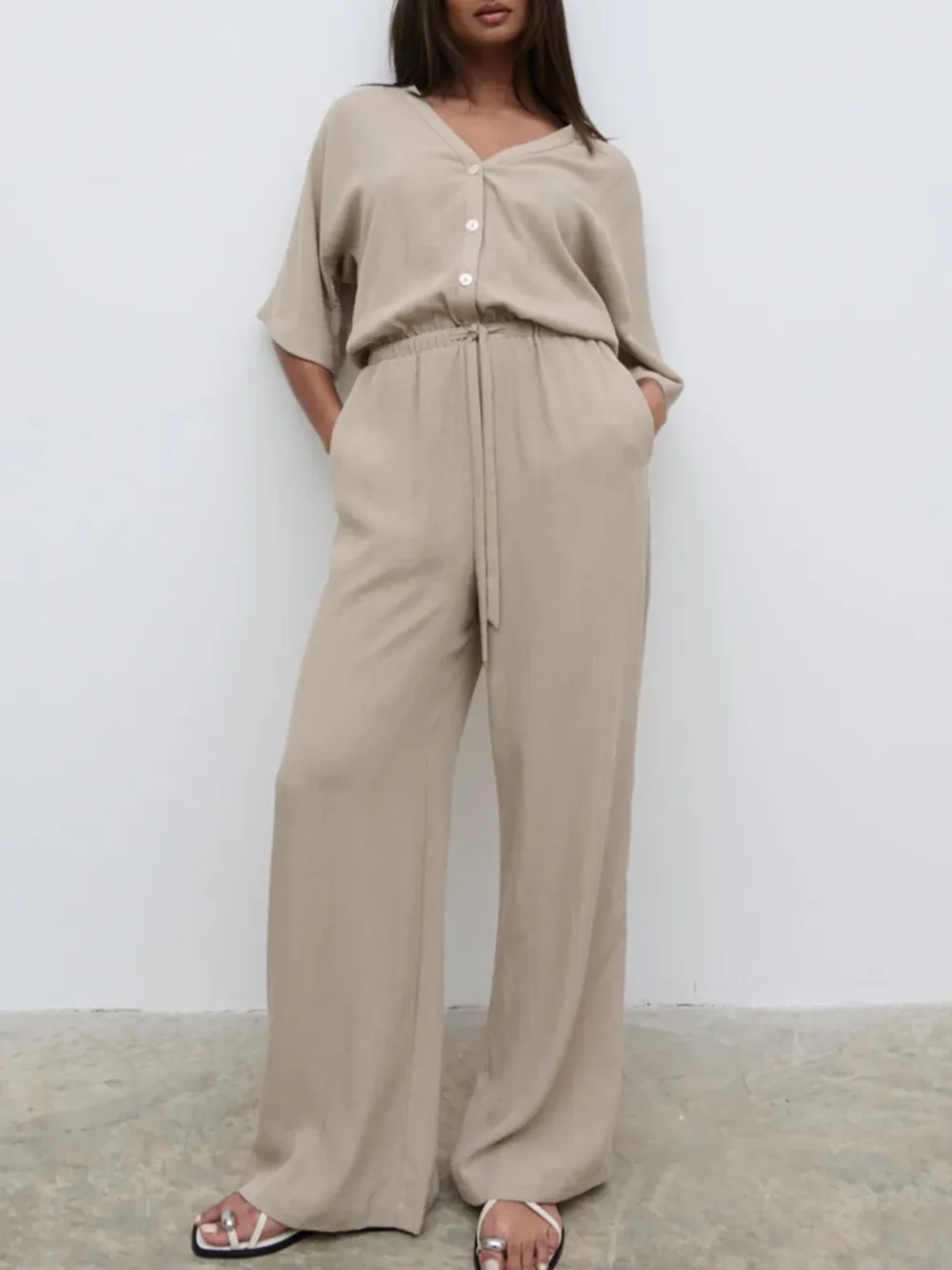 Daily V-Neck Jumpsuit