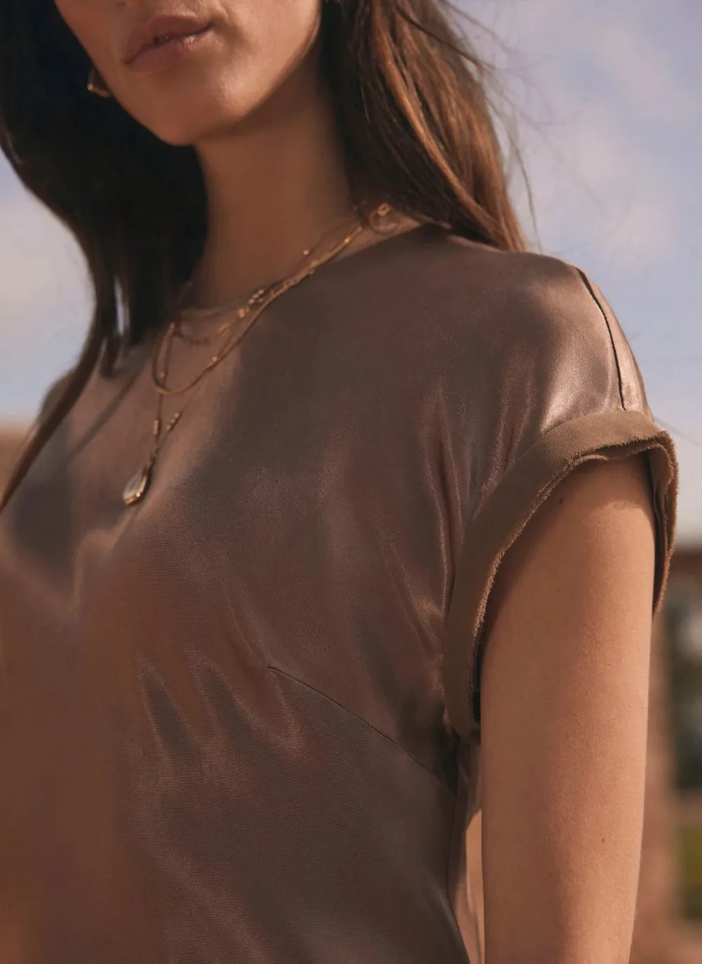 Casual Style Satin Midi Dress