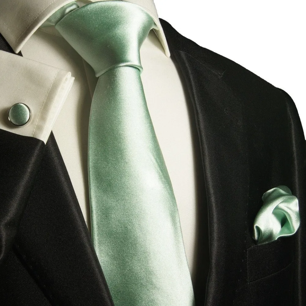 Polished Silk Solid Men's Necktie Accessory Set