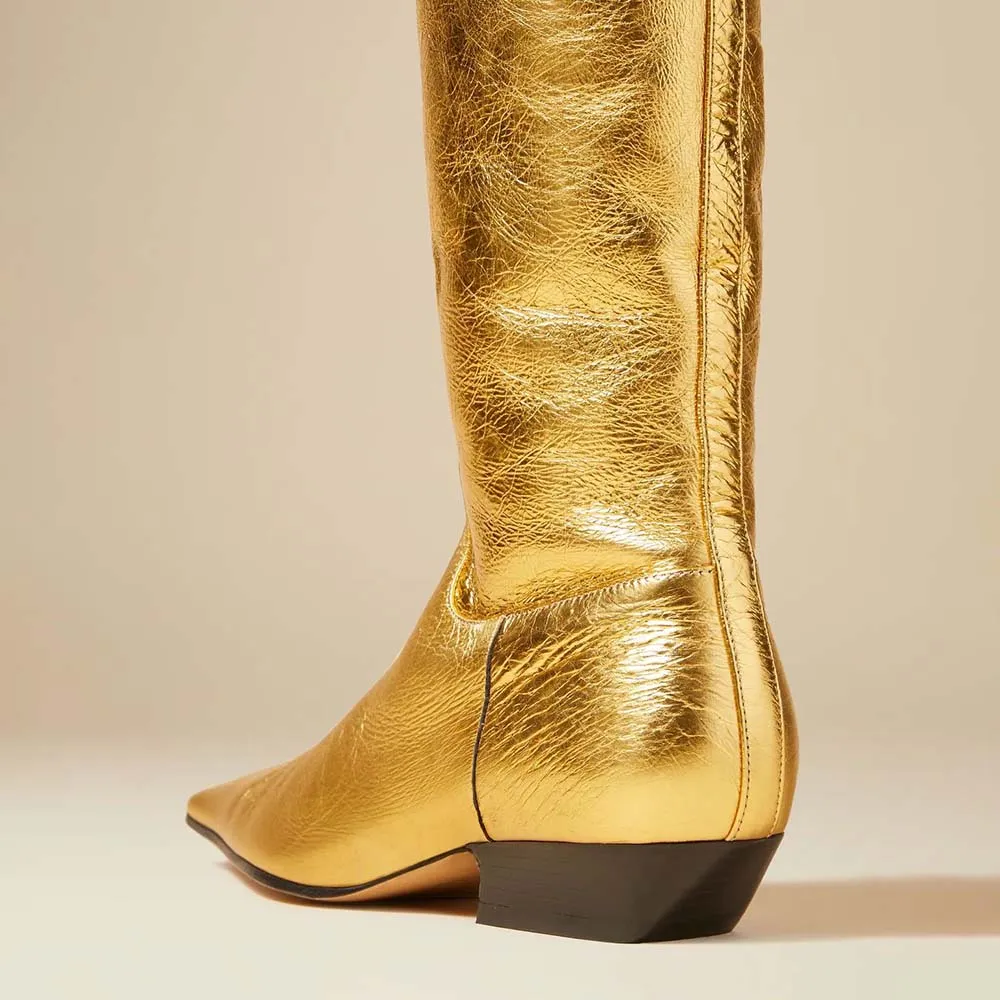 Zip-Up Square-Toe Chunky-Heel Platform Over-the-Knee Boots