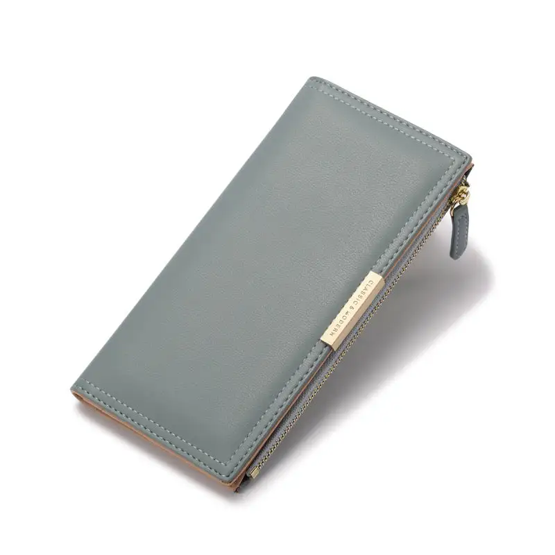 Minimal Slim Zip Wallet Clutch