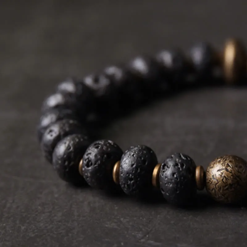 Lava Rock Beads Adsorb Negative Copper Bracelet