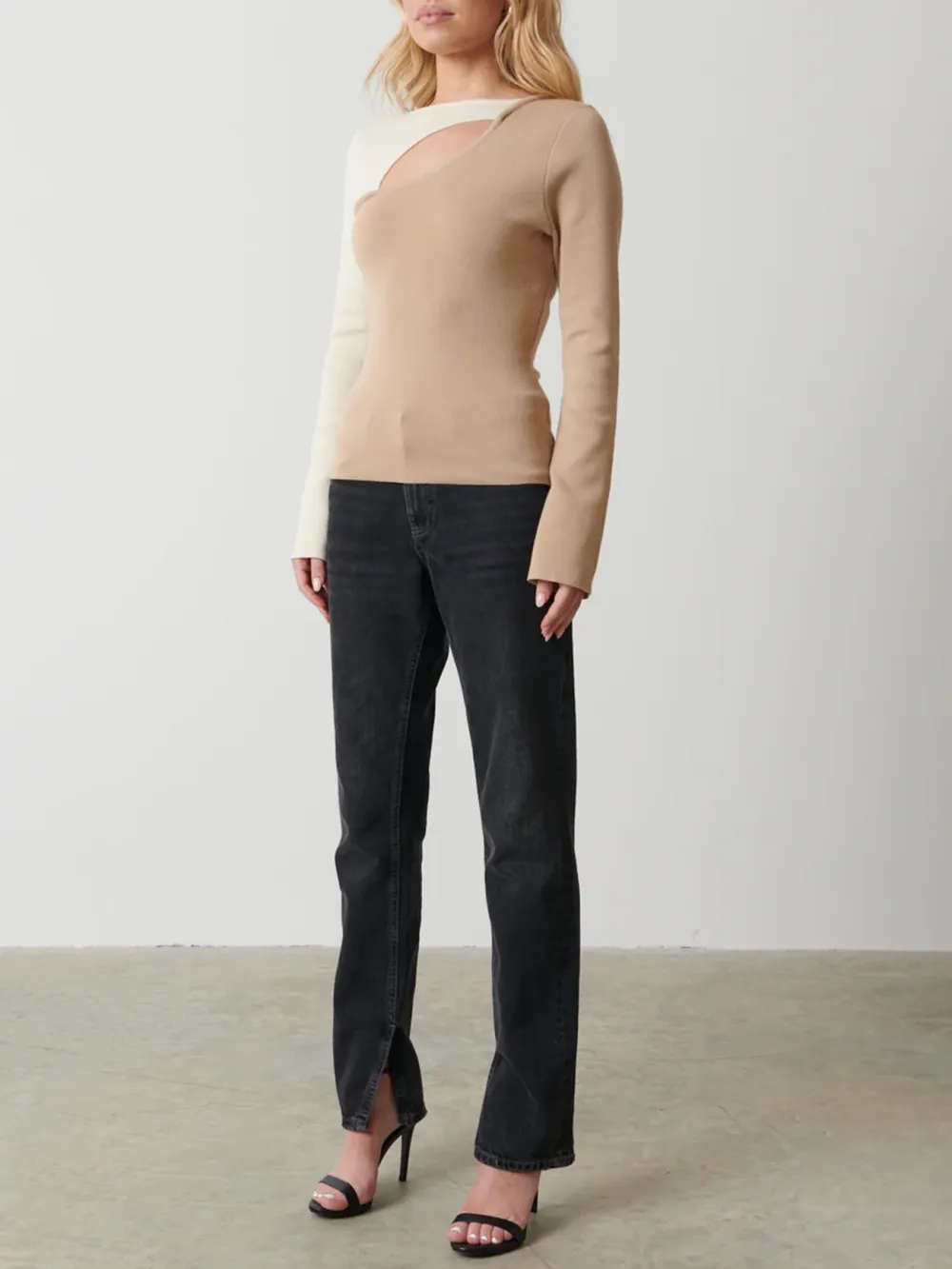 Contrast Knit Top