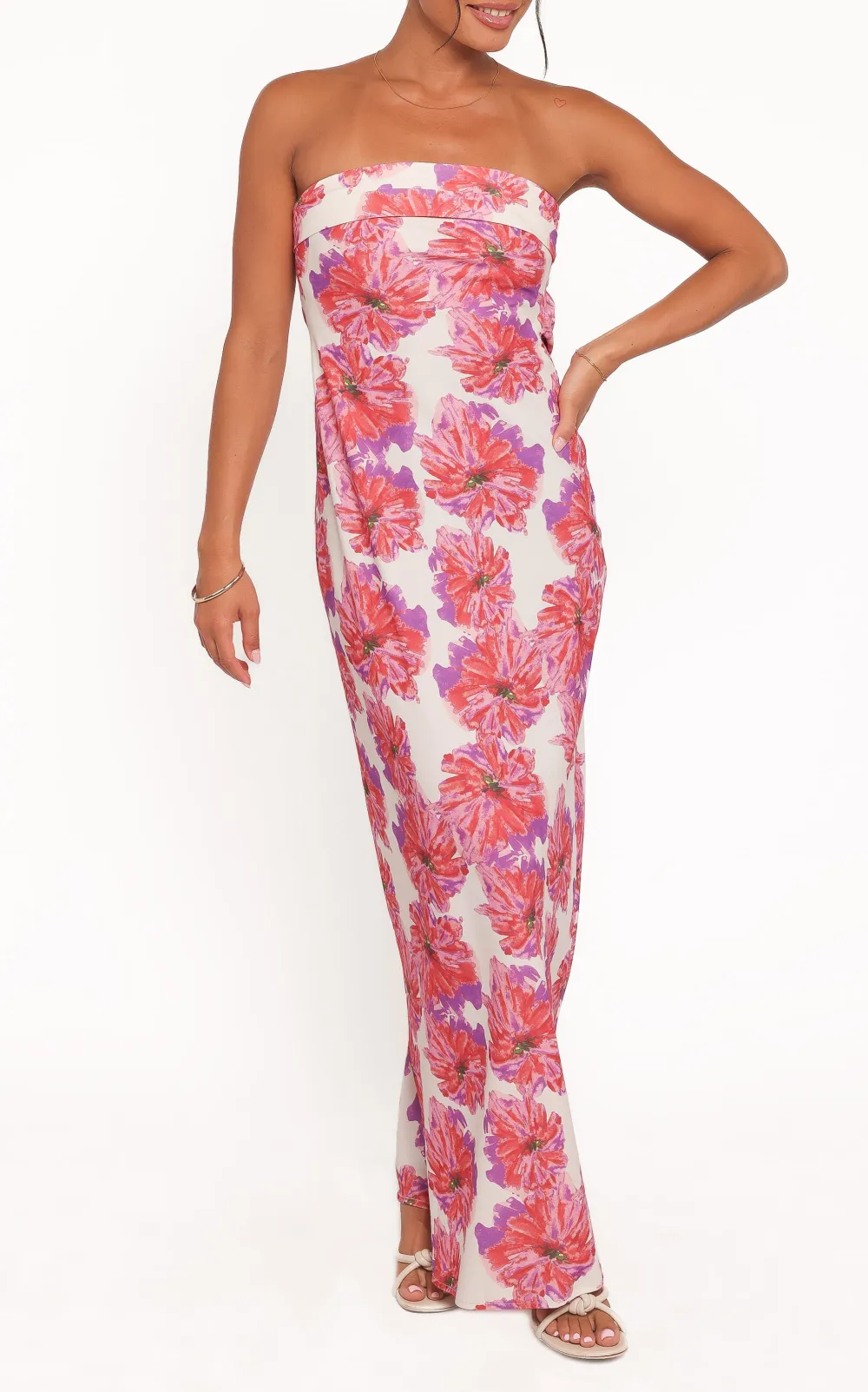 Satin Cut Out Maxi Dress