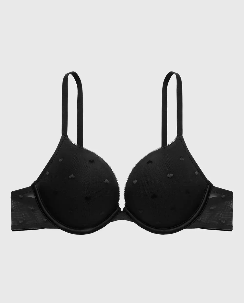Up Cup Plunge Bra With Heart Mesh