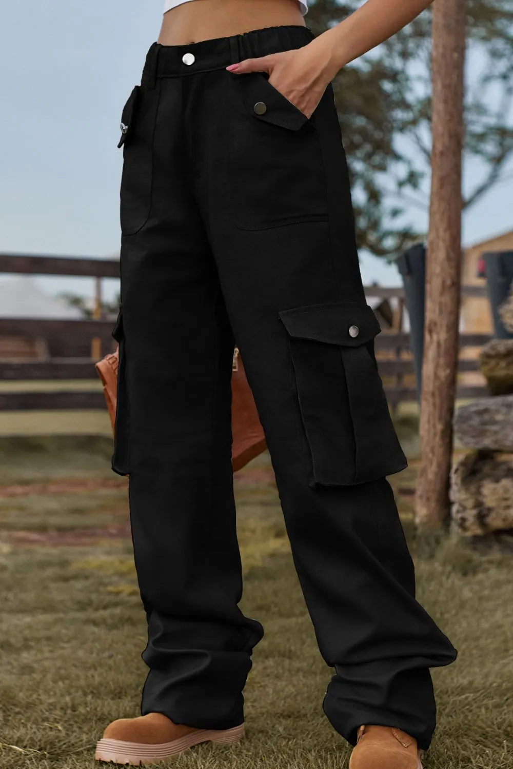 Loose Fit Long Jeans With Pockets
