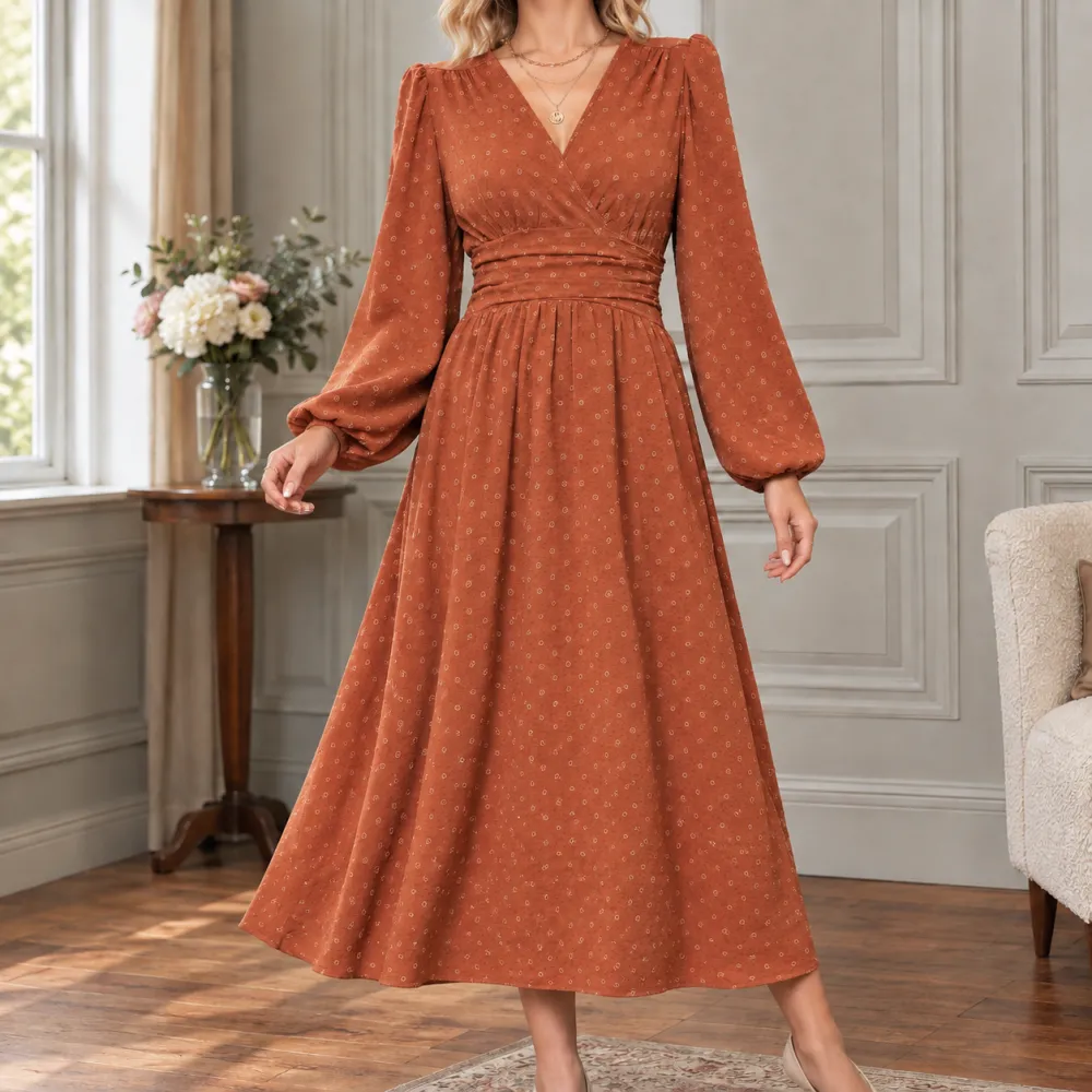 Ruched A-Line Casual Dress