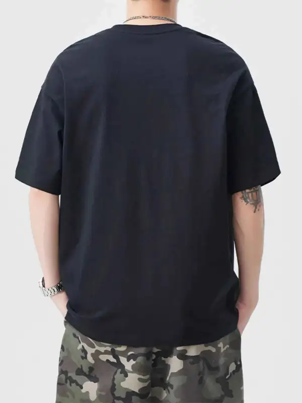 Relaxed Round Neck Letter Graphic T-Shirt