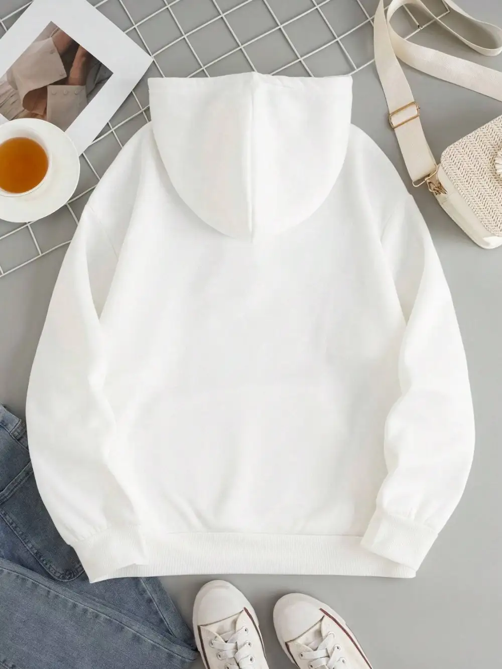 Refined Drawstring Pocketed Hoodie
