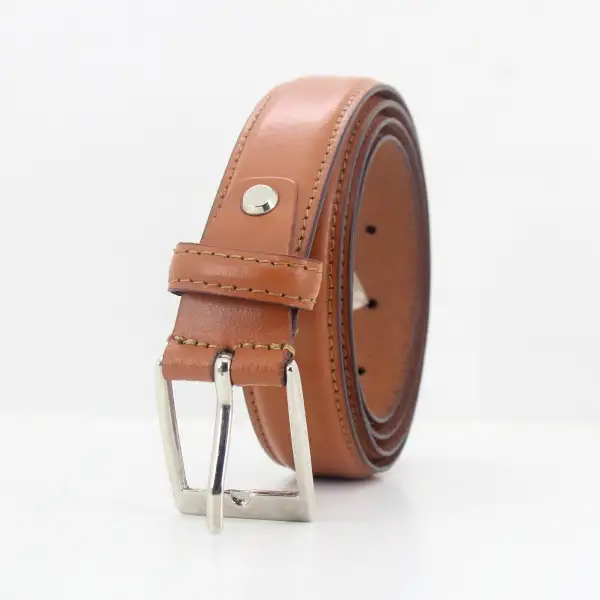 Minimal Metal Buckle Leather Belt