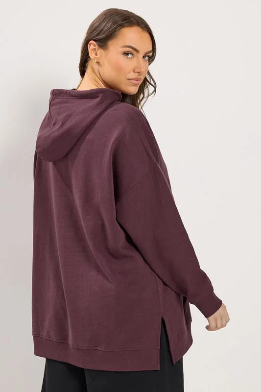 Burgundy Red Drawstring Hoodie detail 2