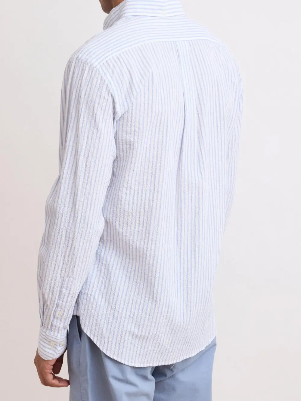 Casual Soft And Comfortable Blue And White Striped Shirt