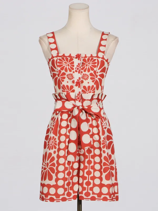 Niche Design Printed Lace Up Waist Accessory