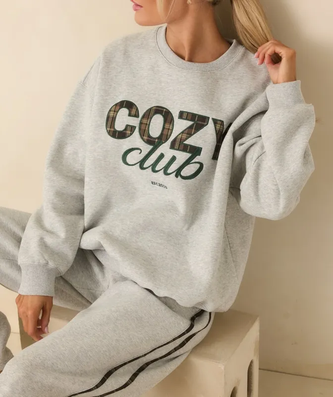 Heather Gray Graphic Crewneck Sweatshirt