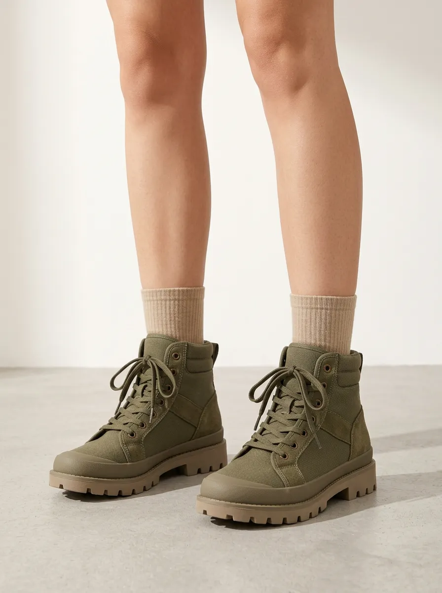 Forest Canvas Hiking Boots