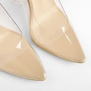 Pointed Toe Transparent Heel Pumps