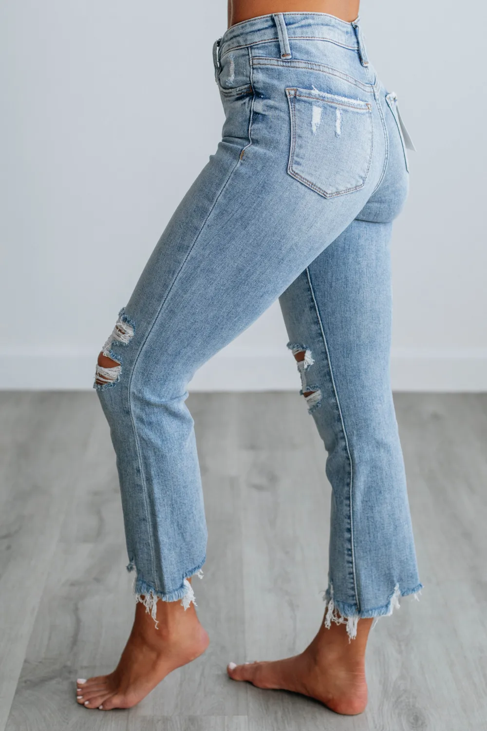 Women's High Rise Cropped Zip Fly Jeans