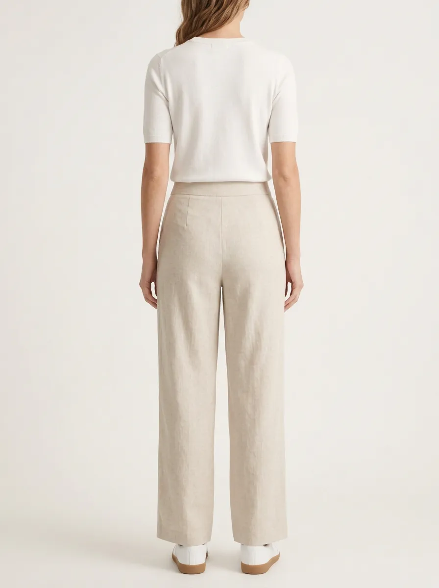 Women's Minimalist High-Rise Straight-Leg Trousers