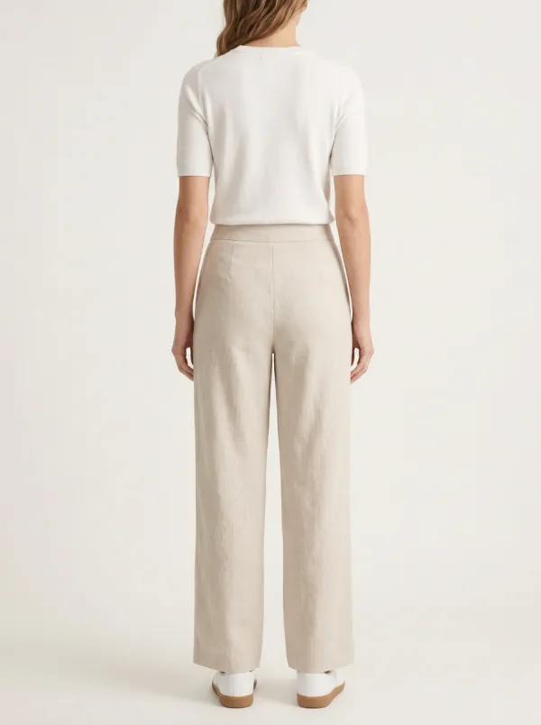 Women's Minimalist High-Rise Straight-Leg Trousers