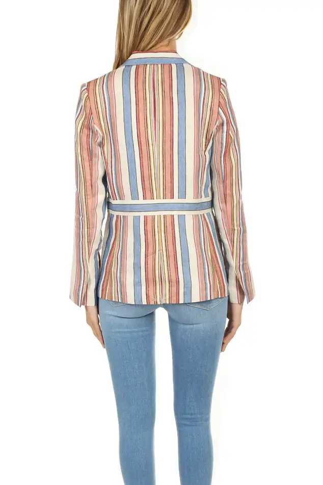 Striped Linen Cotton Blazer