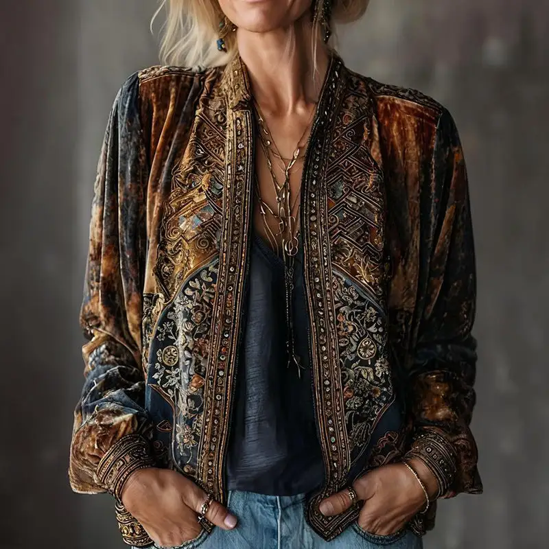 Long Sleeve Retro Casual Outerwear